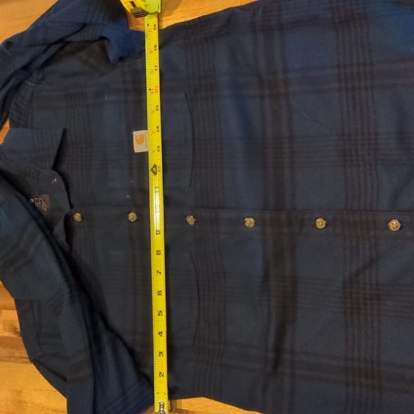 Carhartt Rugged FlexFlannel blue/black BuffaloCheck button down top/Tunic XSmall - Picture 14 of 16